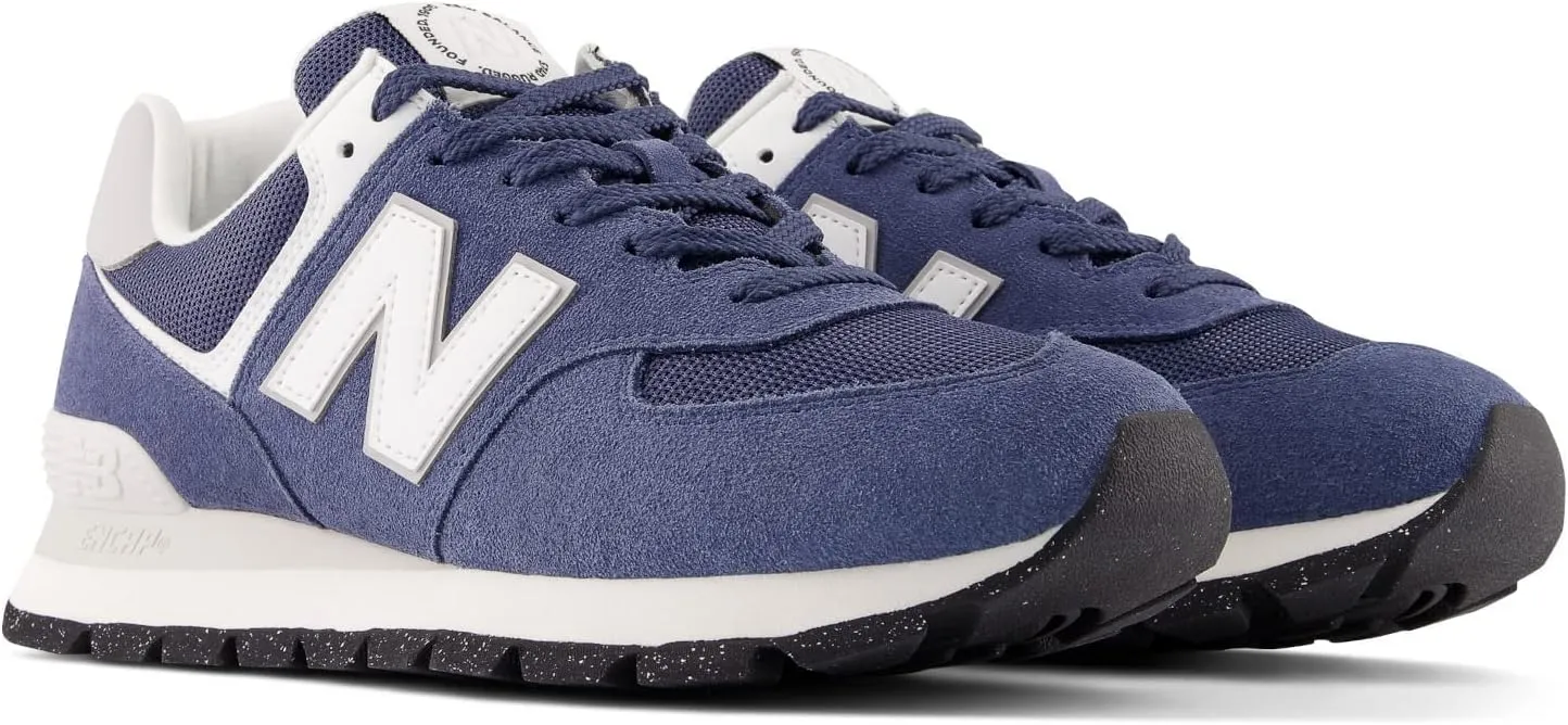 New Balance Classics 574D Rugged Sneakers for Men - Low Top Silhouette and Breathable Textile Lining Navy/White 13 D - Medium