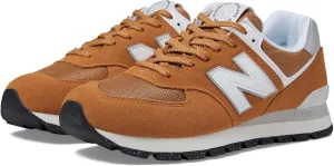 New Balance Classics 574D Rugged Sneakers for Men - Low Top Silhouette and Breathable Textile Lining Orange/White 11.5 D - Medium