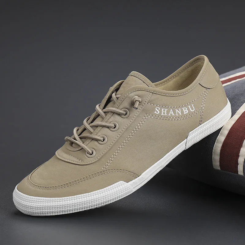 New Men's Breathable Casual Flat Low-top Canvas Sneakers