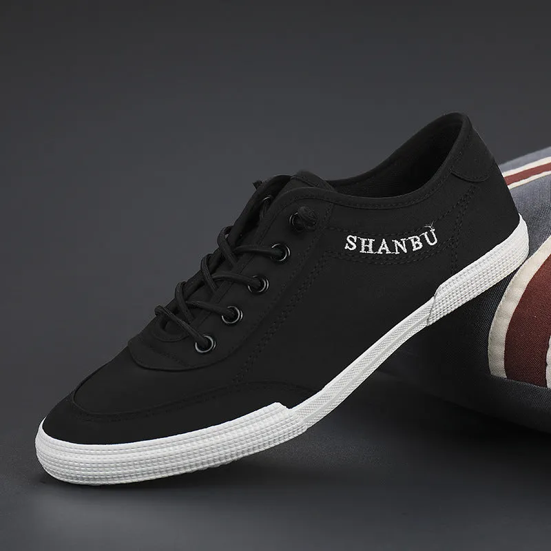 New Men's Breathable Casual Flat Low-top Canvas Sneakers