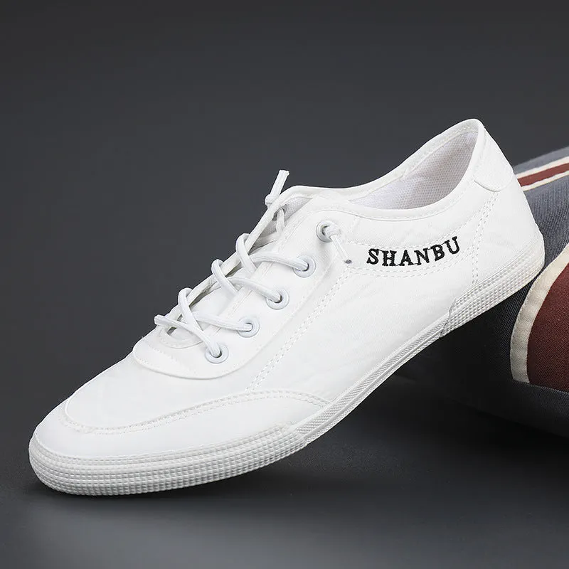 New Men's Breathable Casual Flat Low-top Canvas Sneakers