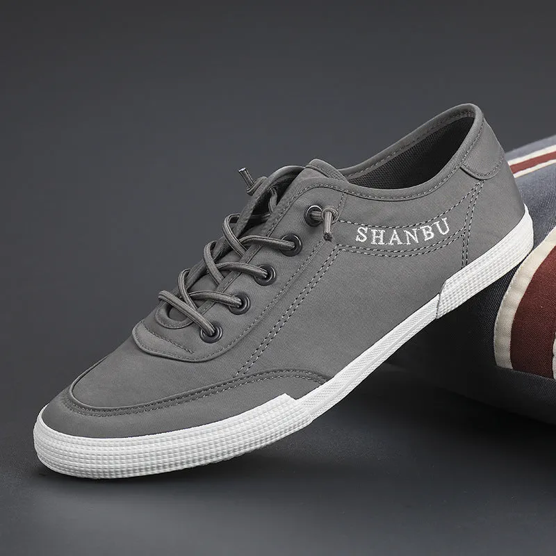 New Men's Breathable Casual Flat Low-top Canvas Sneakers