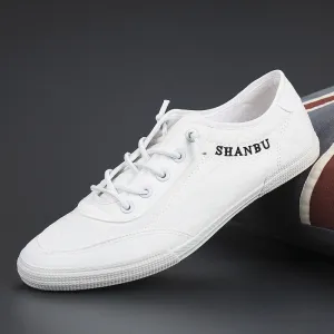 New Men's Breathable Casual Flat Low-top Canvas Sneakers