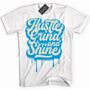Next Nature Light Khaki Star Blue Dunk Sneaker Shirt Hustle Grind And Shine Graphic
