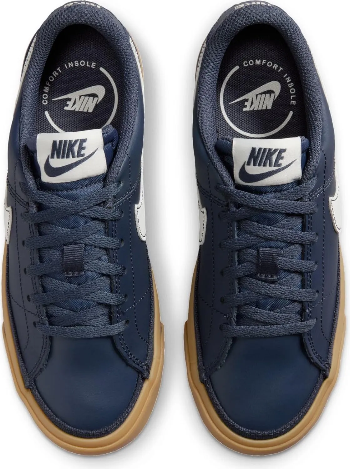 Nike Court Legacy Big Kids' Shoes (DA5380-401, Thunder Blue/Gum Light Brown/Sail)