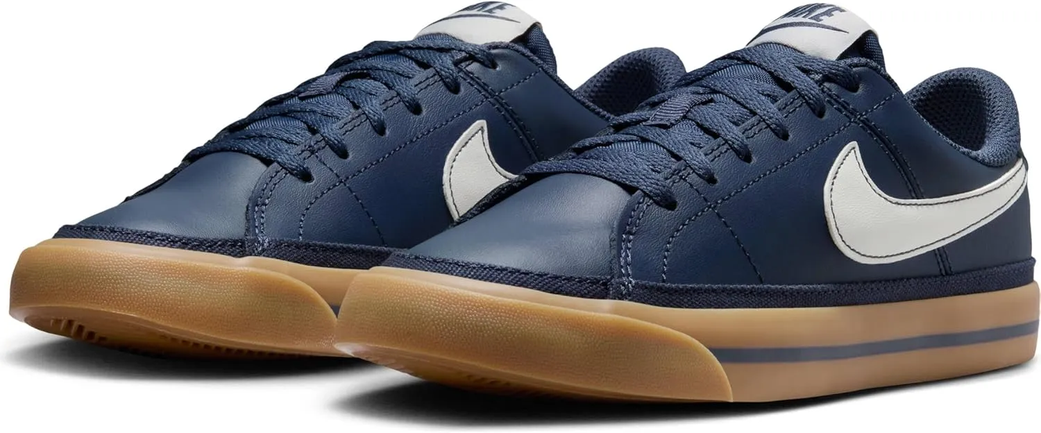 Nike Court Legacy Big Kids' Shoes (DA5380-401, Thunder Blue/Gum Light Brown/Sail)