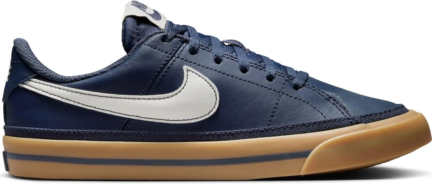 Nike Court Legacy Big Kids' Shoes (DA5380-401, Thunder Blue/Gum Light Brown/Sail)