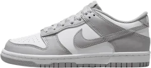 Nike Dunk Low Big Kids' Shoes (FB9109-123, White/White/Light Smoke Grey)