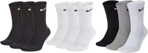 Nike unisex-adult Everyday Cushion Crew 6 Pair BandSocks, 100 White., 42-46