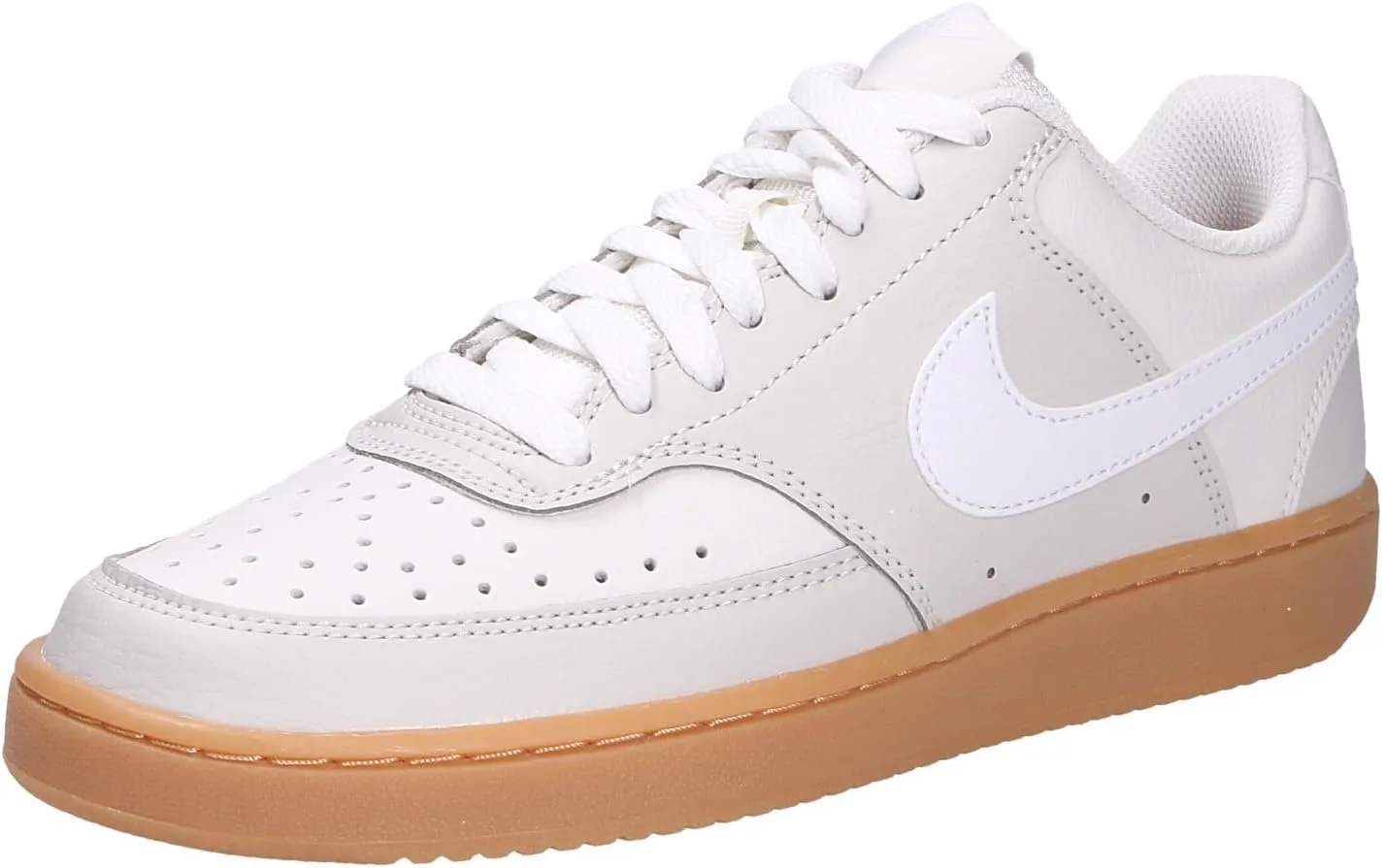 Nike Women's Court Vision Low Sneaker, Light Bone/White/Phantom/Gum Yellow, 9.5