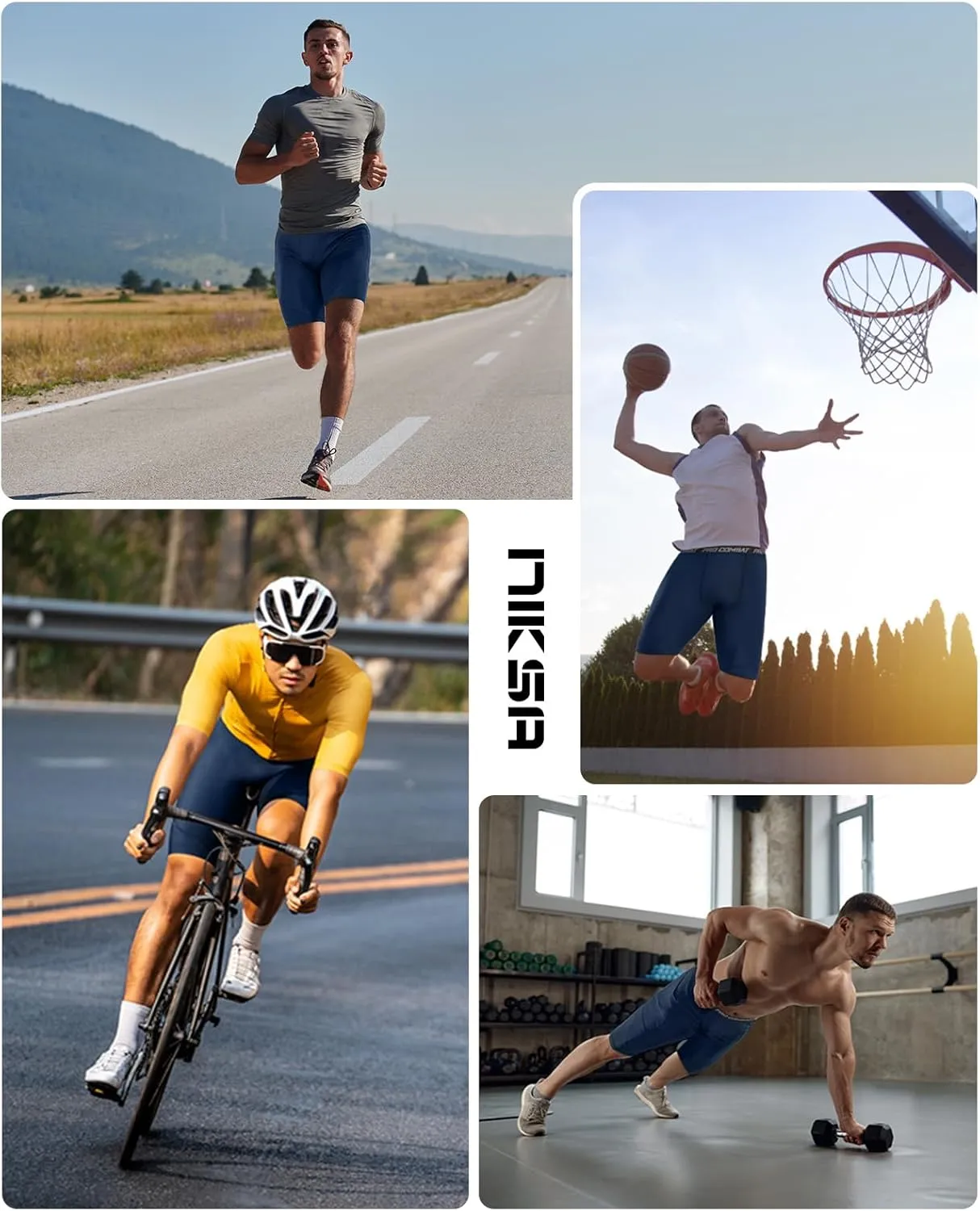 Niksa 1/2 Pack Mens Compression Shorts with Pocket, Performance Spandex Athletic Sports Workout Running Underwear Shorts