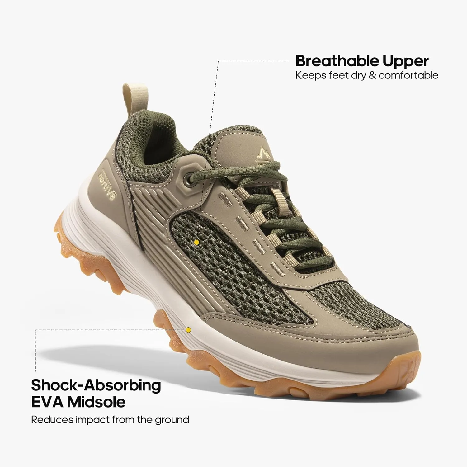 NORTIV 8 Women's Hiking Shoes Lightweight Breathable Mesh Walking Sneakers Outdoor Work Shoes