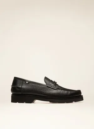 Nottingham Loafer in Black Grained Leather