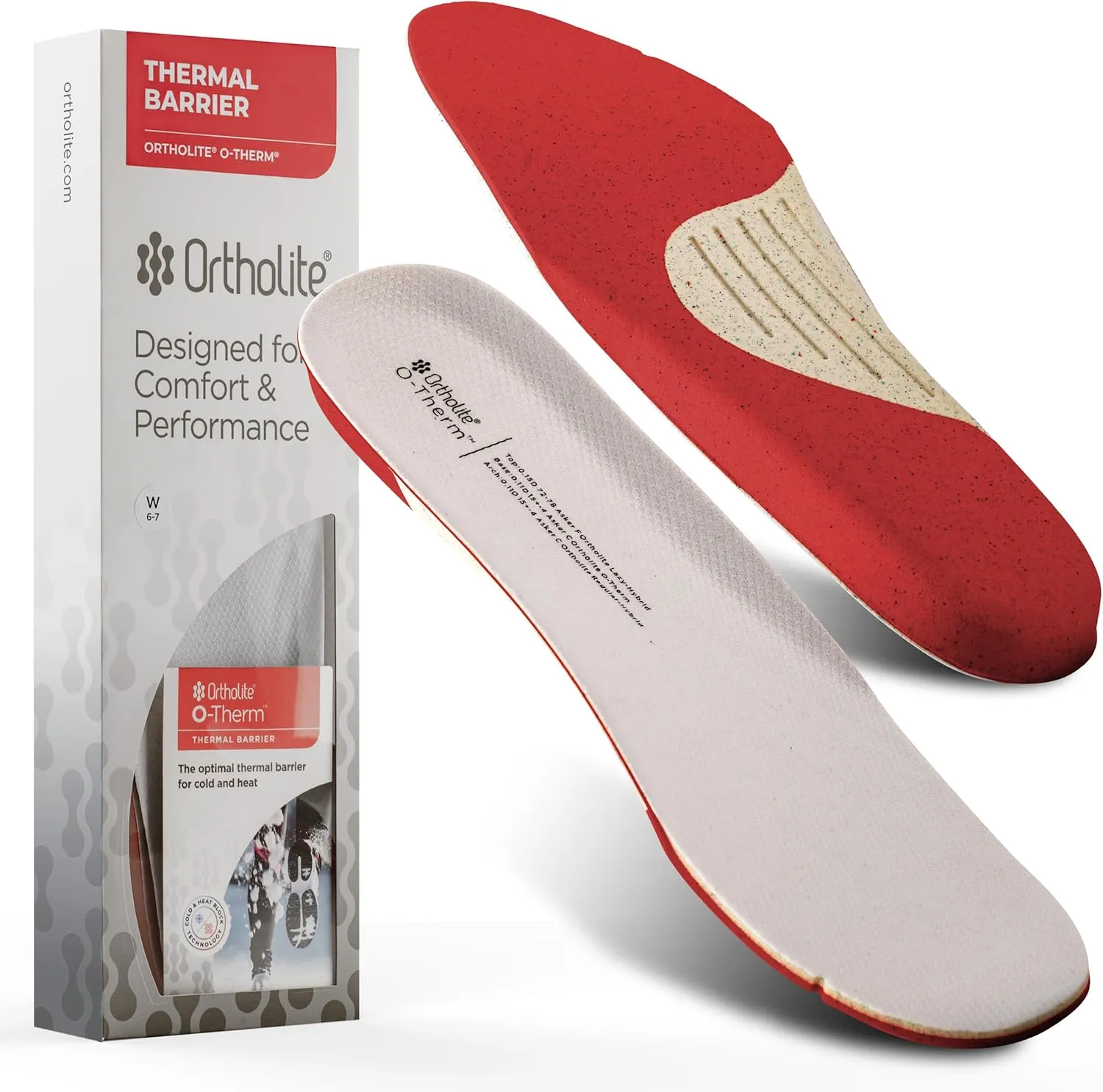 O-Therm Thermal Barrier Shoe Sole Trim-to-Fit Insert-Designed for Athletes on Snow or on Turf who Want to Block Out Cold or Heat