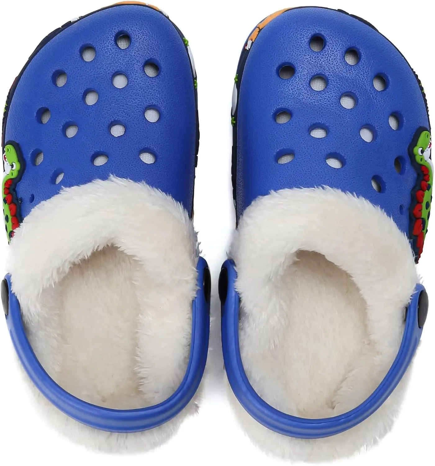 OHSNMAKSL Toddler Lined Clog Slippers Winter Garden Sandals Kids House Shoes Warm Slip On Sneakers Cartoon Slides for Boys and Girls Children Indoor Outdoor