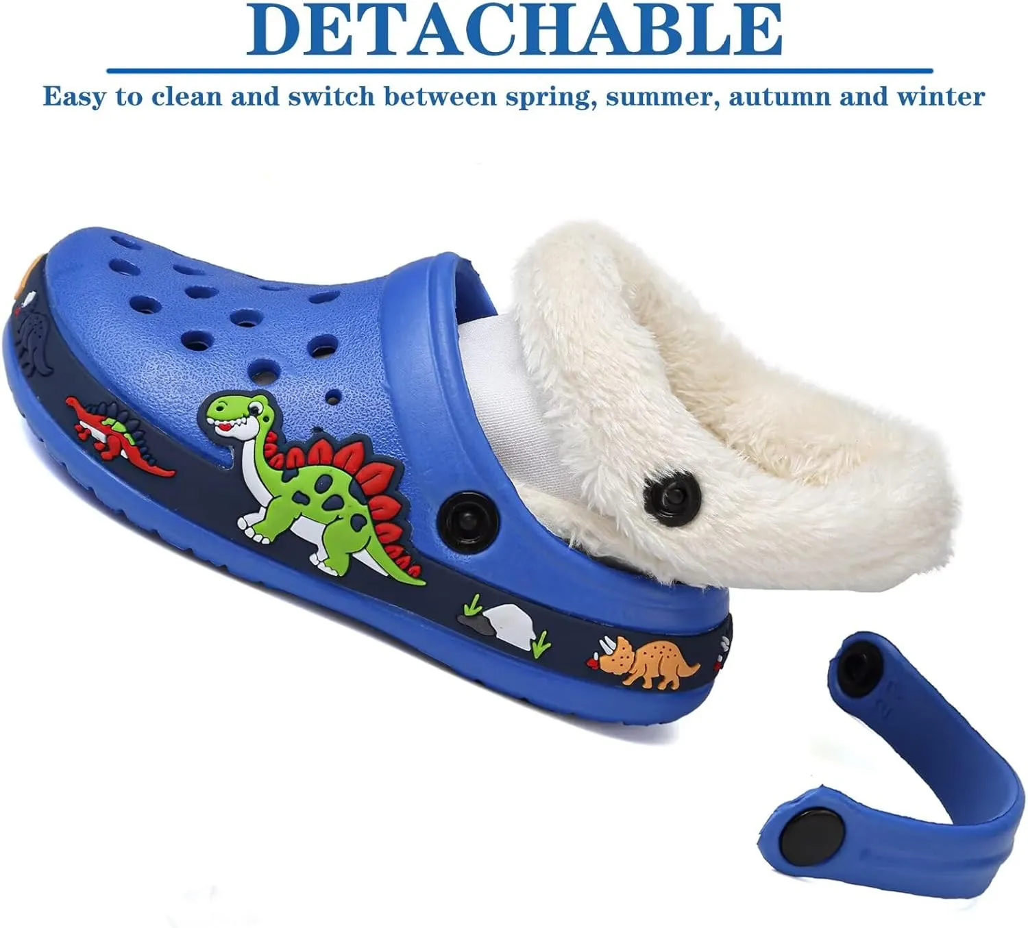 OHSNMAKSL Toddler Lined Clog Slippers Winter Garden Sandals Kids House Shoes Warm Slip On Sneakers Cartoon Slides for Boys and Girls Children Indoor Outdoor