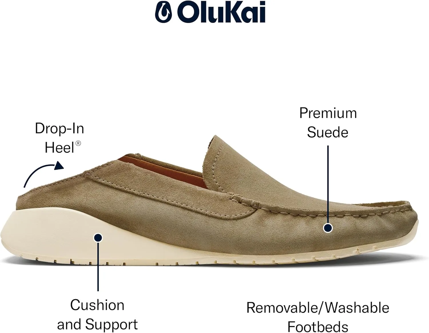 OLUKAI Ka'a Loafer Men's Premium Shoe, Premier Italian Suede Materials & Craftsmanship, Sleek & Contemporary Look, Comfortable Fit & All-Day Support