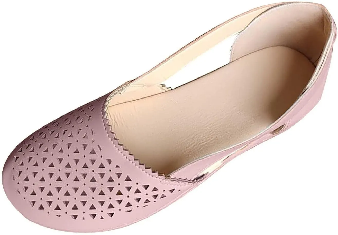 Orthopedic Sandals for Women Fashion Hollow Out Wedge Sandals Summer Comfortable Closed Toe Low Heel Flat Shoes Plus Size Breathable Casual Outdoor Shoes