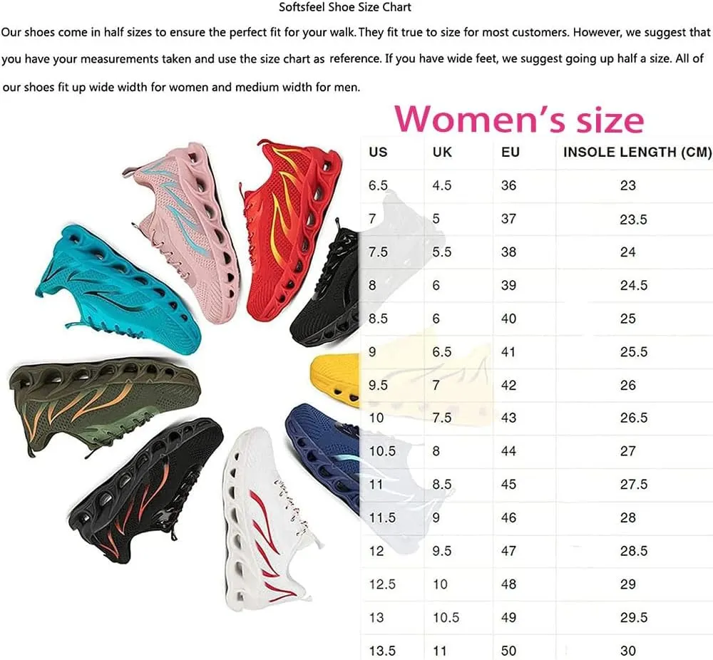 Orthopedic Shoes for Women, Large Size Softfeel Shoes for Neuropathy Womens, Rsoftsfeel Womens Relieve Foot Pain Perfect Walking Shoes