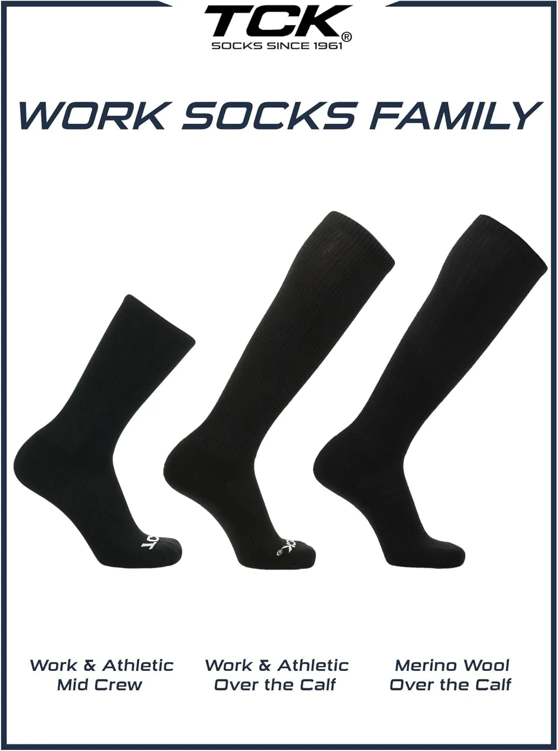 Over the Calf Work Socks for Men and Women 9-11 10-13 13-15 Moisture Wicking Tall Cushioned Knee High Boot Socks 6-pack