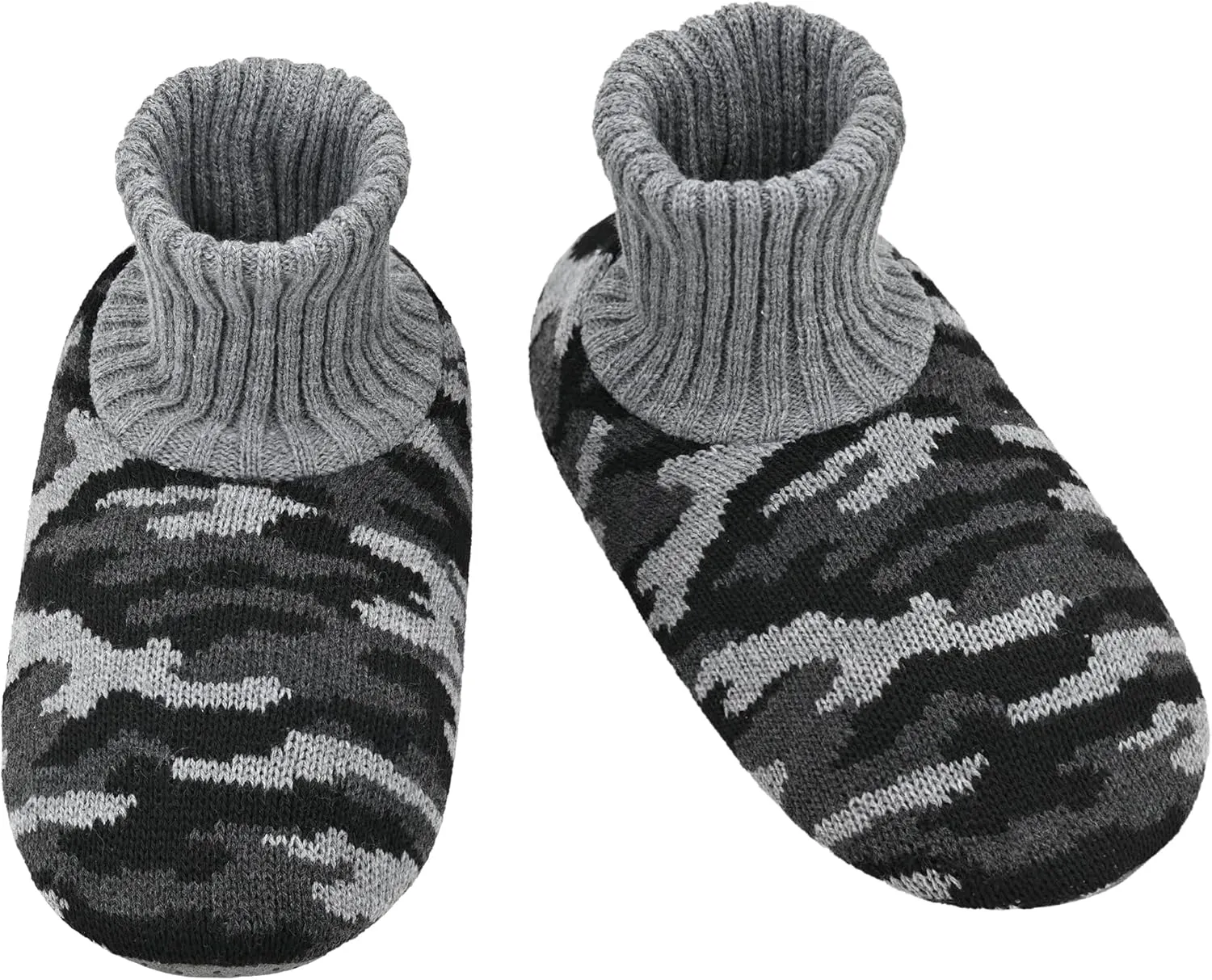 Panda Bros Men's Slipper Socks, Winter Cable Knit Non-Skid Warm Cozy Soft Indoor Socks With Fluffy Sherpa Lined