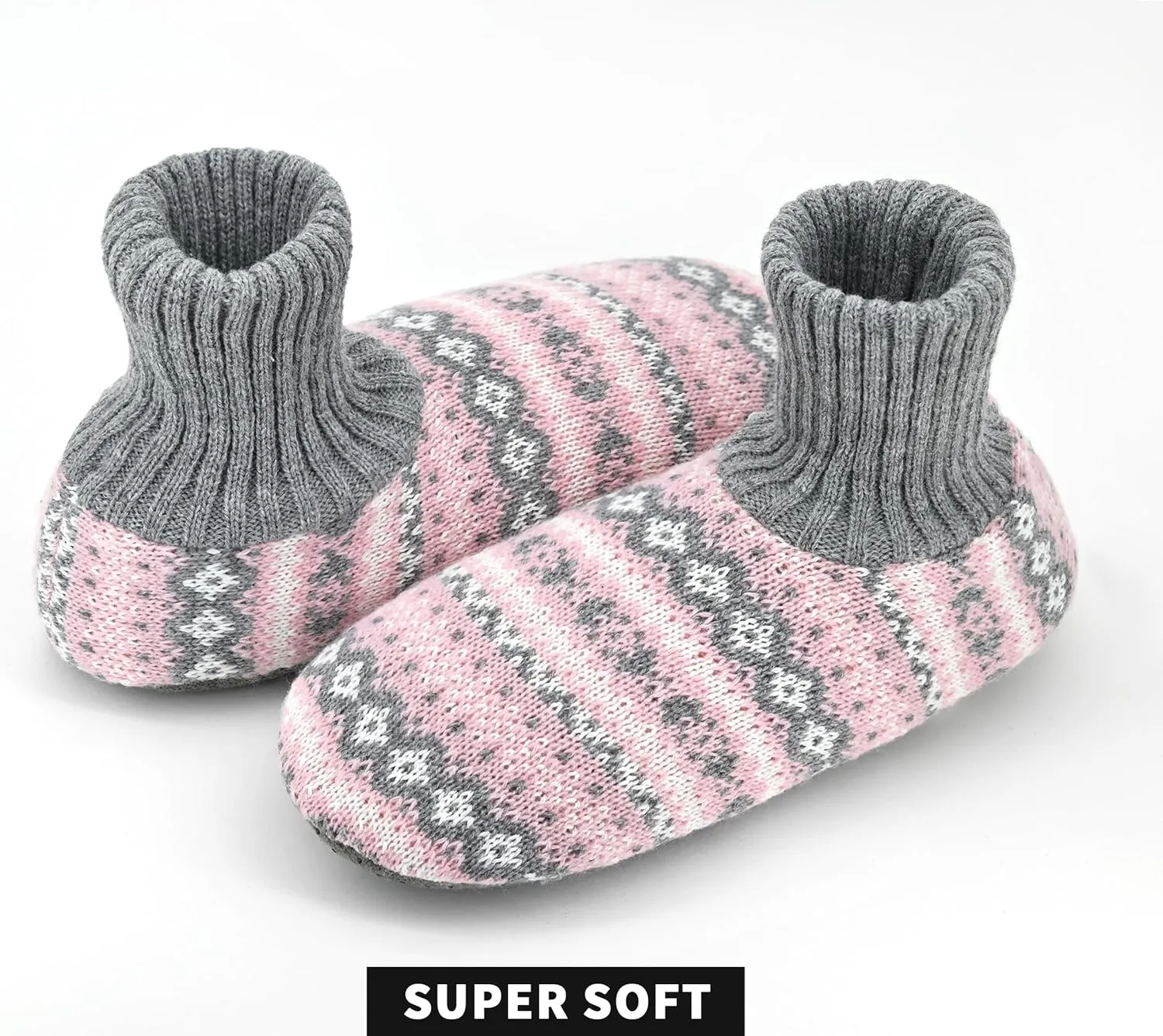 Panda Bros Slipper Socks For Women With Grippers, Fuzzy Womens Slipper Booties With Non Slip Bottoms, Cozy Warm House Slippers