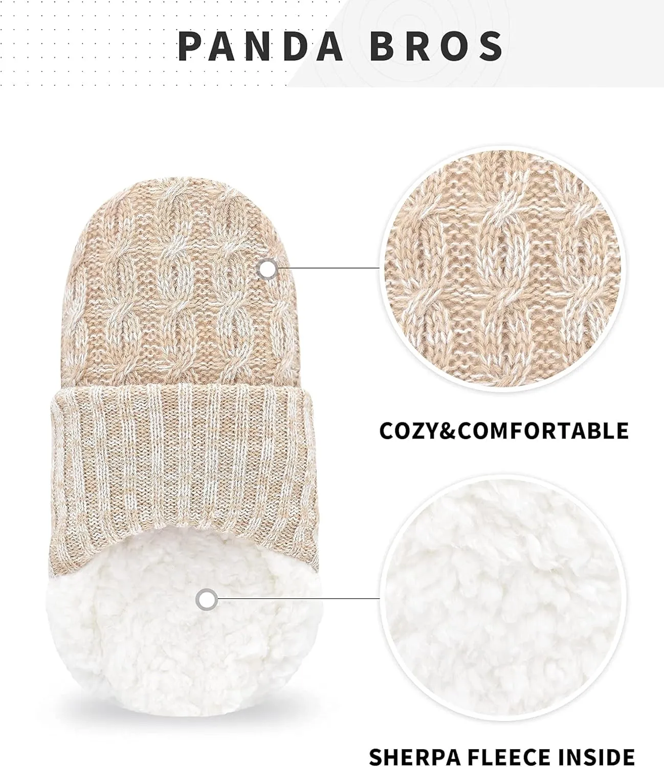 Panda Bros Slipper Socks For Women With Grippers, Fuzzy Womens Slipper Booties With Non Slip Bottoms, Cozy Warm House Slippers