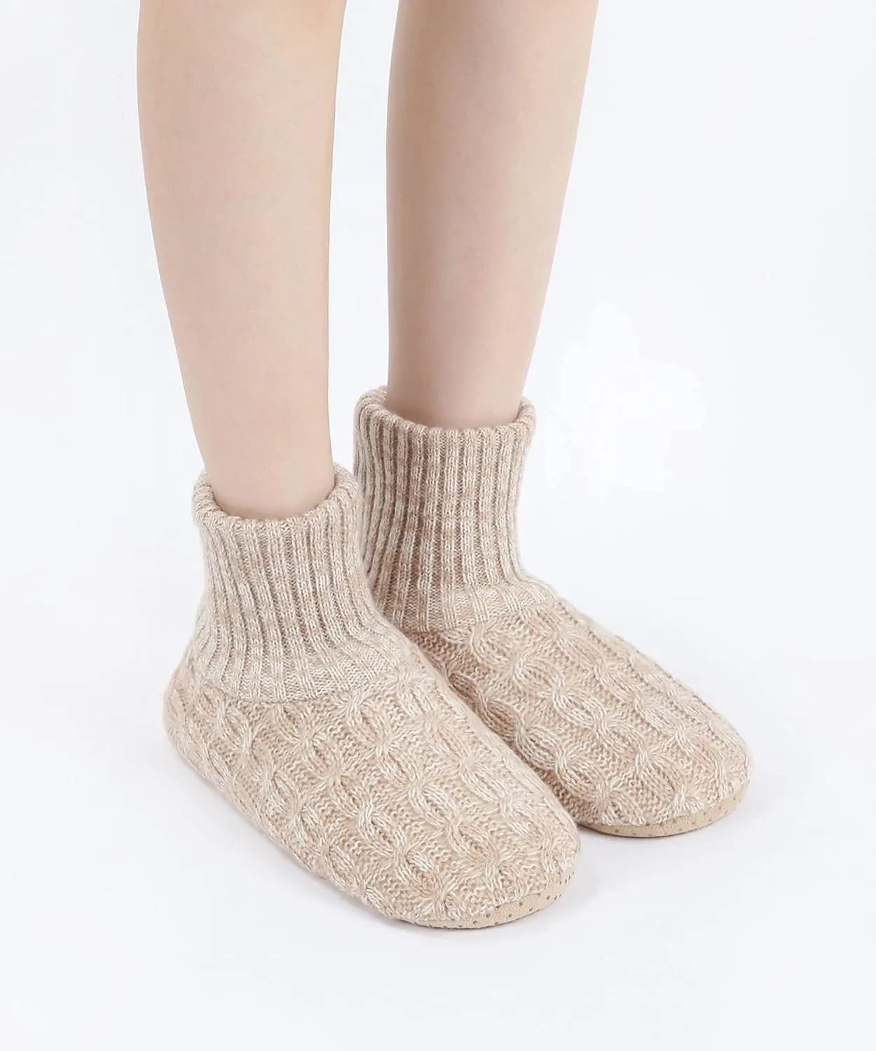 Panda Bros Slipper Socks For Women With Grippers, Fuzzy Womens Slipper Booties With Non Slip Bottoms, Cozy Warm House Slippers