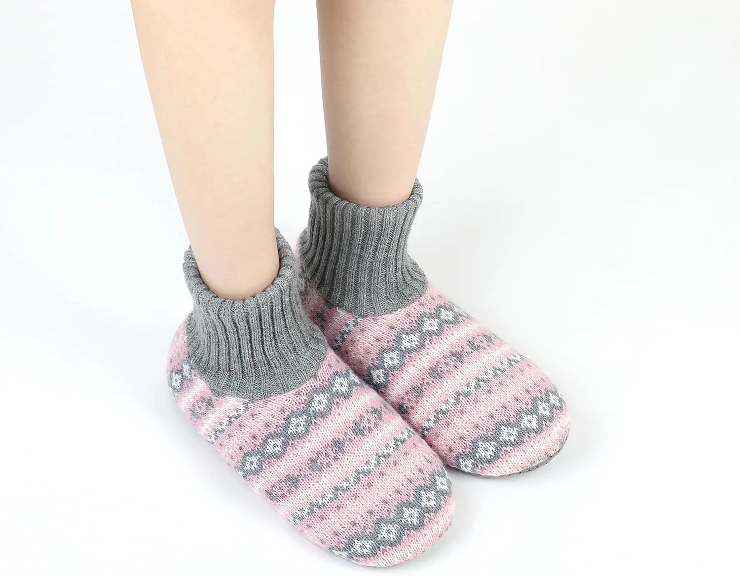 Panda Bros Slipper Socks For Women With Grippers, Fuzzy Womens Slipper Booties With Non Slip Bottoms, Cozy Warm House Slippers