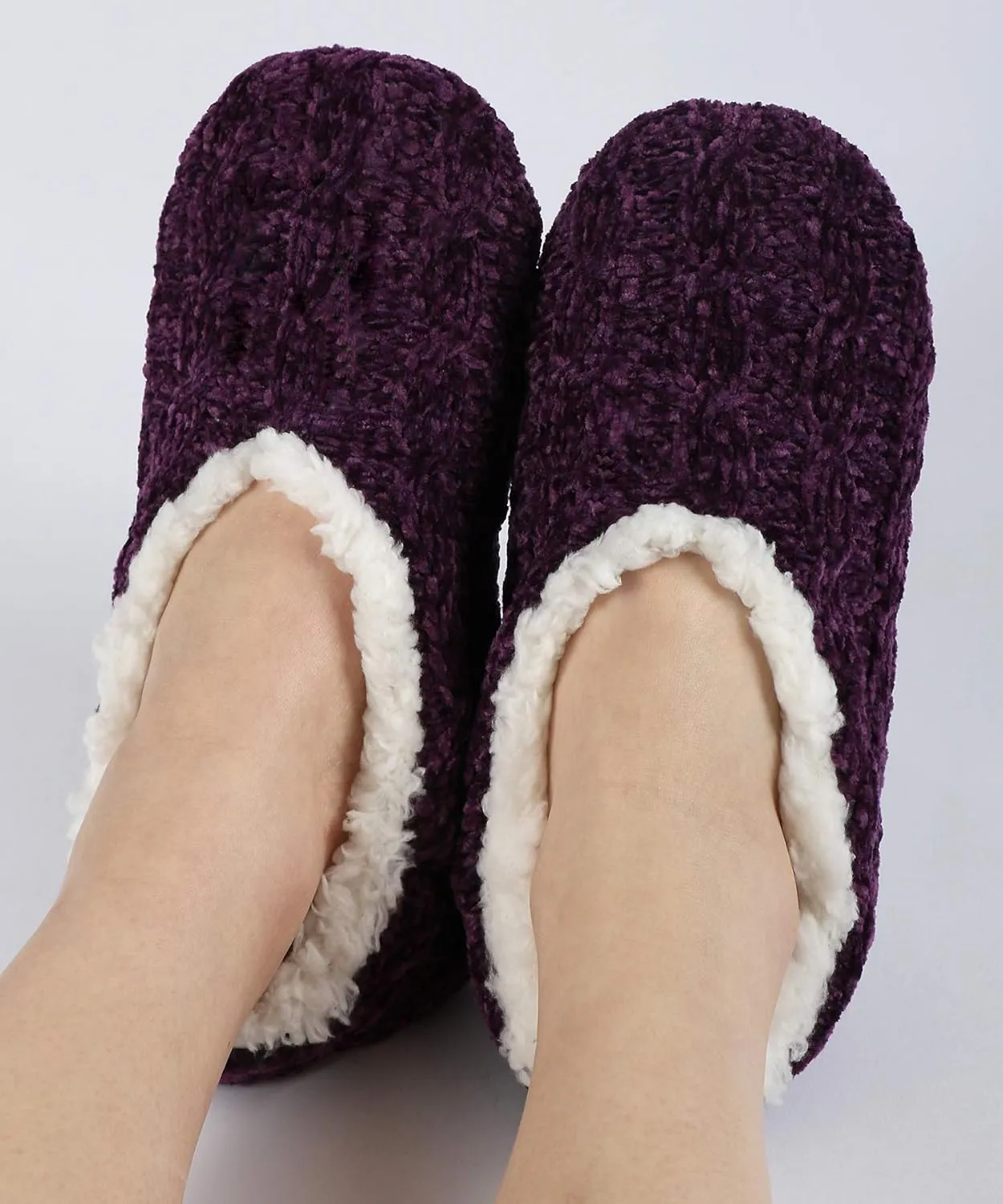 Panda Bros Slipper Socks For Women With Grippers, Fuzzy Womens Slipper Socks With Non Slip Bottoms, Cozy Warm House Slippers