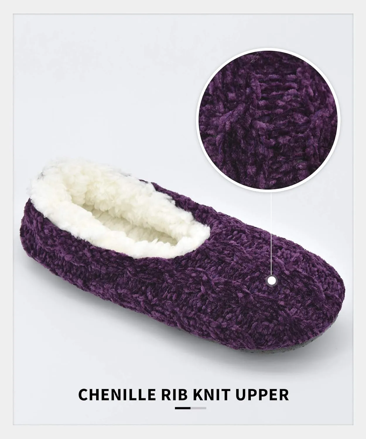 Panda Bros Slipper Socks For Women With Grippers, Fuzzy Womens Slipper Socks With Non Slip Bottoms, Cozy Warm House Slippers