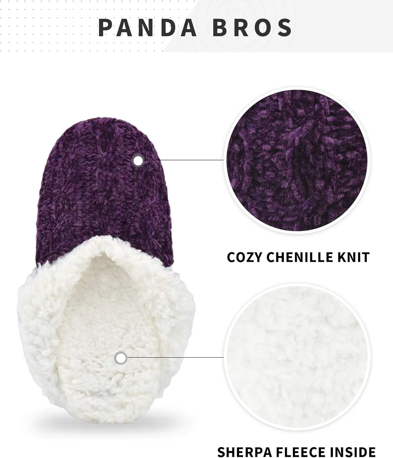 Panda Bros Slipper Socks For Women With Grippers, Fuzzy Womens Slipper Socks With Non Slip Bottoms, Cozy Warm House Slippers