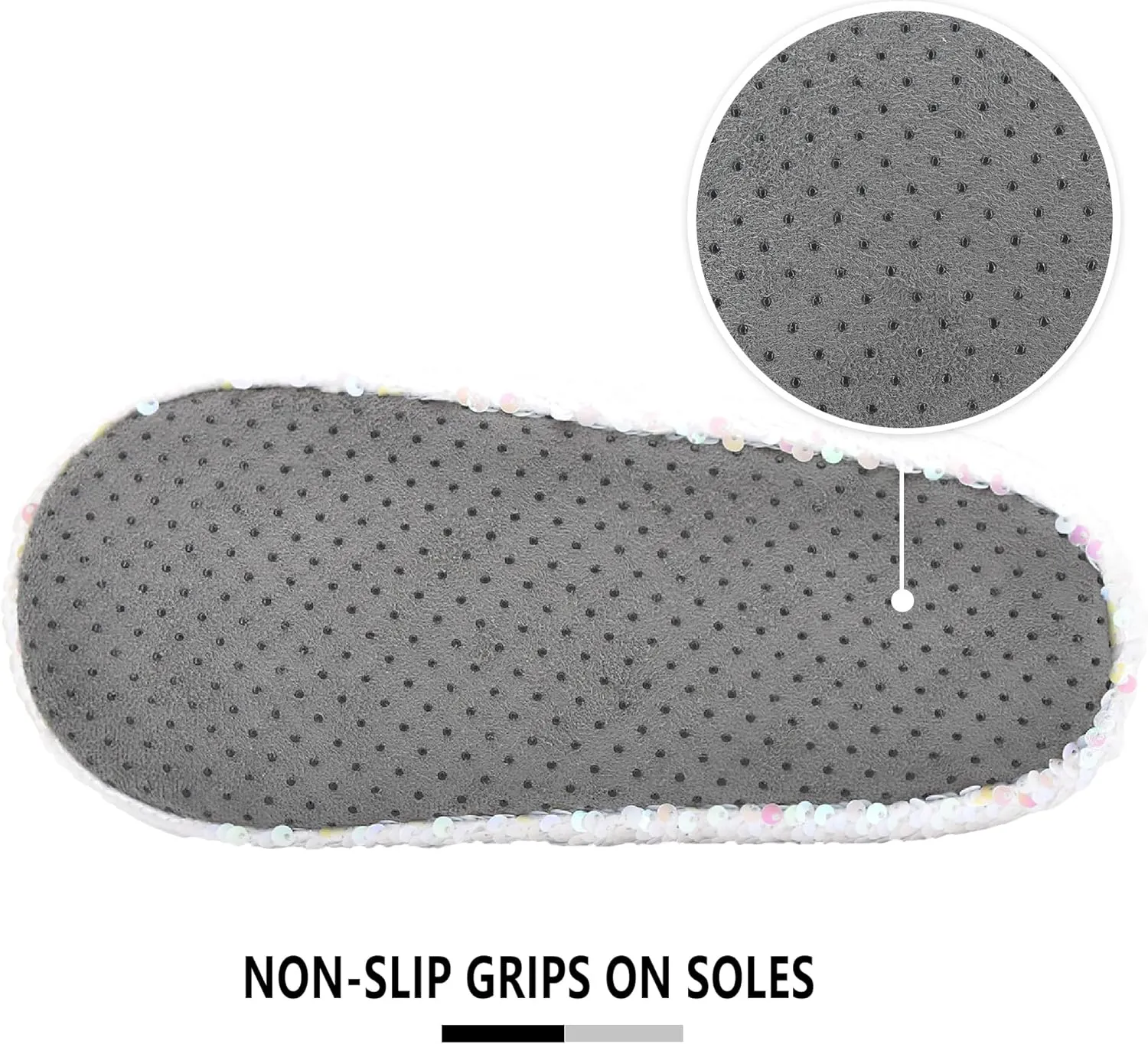 Panda Bros Womens Ballerina Sequin Slippers, Bling House Slippers With Grippers