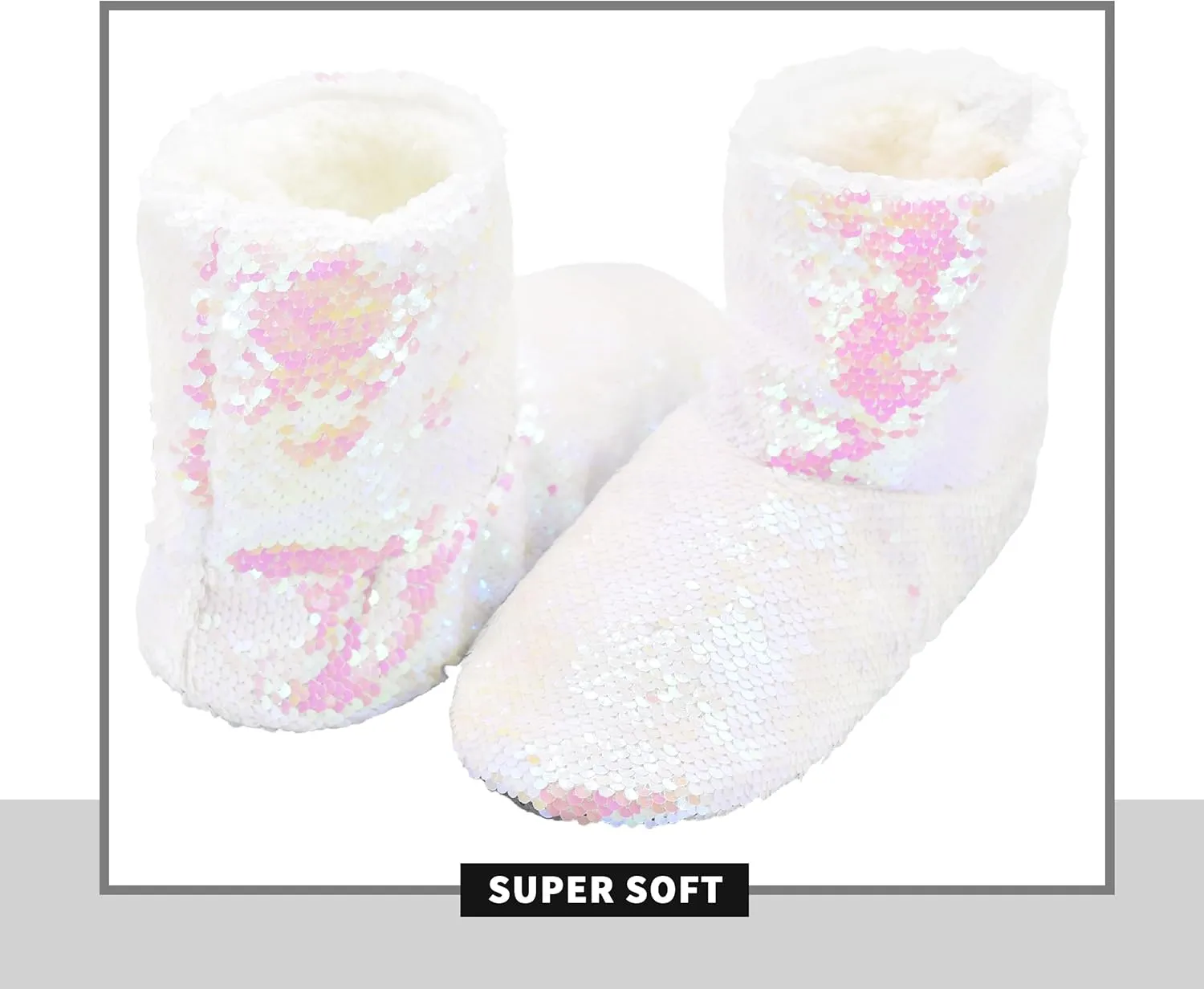 Panda Bros Womens Ballerina Sequin Slippers, Bling House Slippers With Grippers