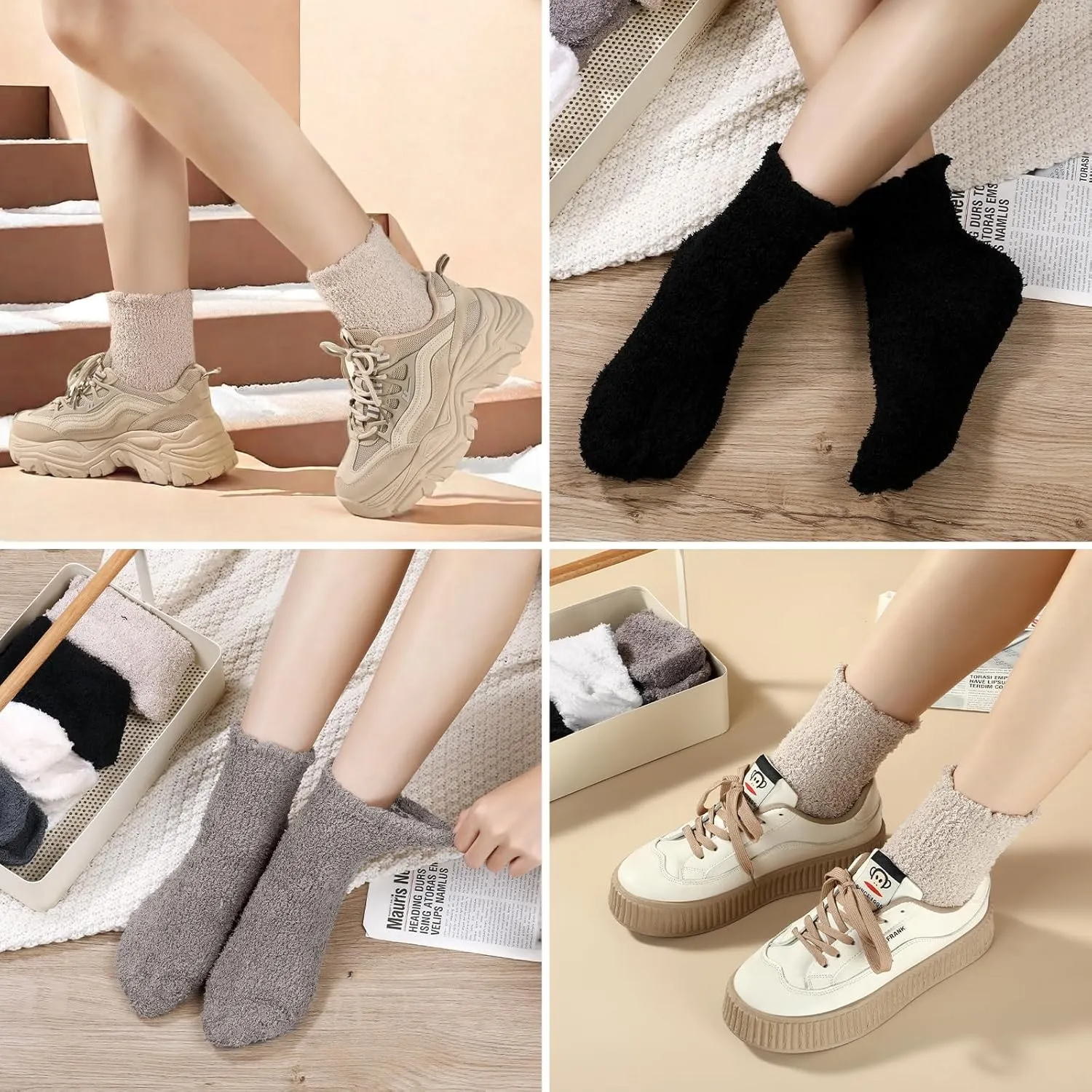 Passionbility Fuzzy Socks for Women - Fluffy Socks Women, Women Slipper Socks of Coral Fleece
