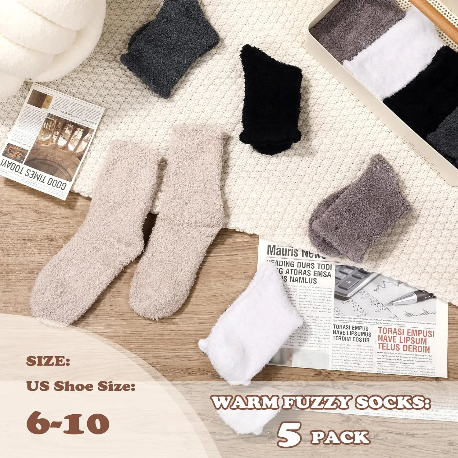 Passionbility Fuzzy Socks for Women - Fluffy Socks Women, Women Slipper Socks of Coral Fleece