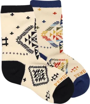 PENDLETON Kids Wild Blooms 2-Pack Socks | Gift Box | Youth Cotton Crew Socks