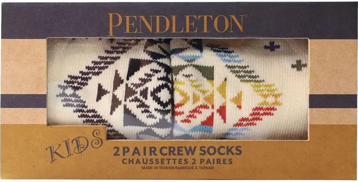 PENDLETON Kids Wild Blooms 2-Pack Socks | Gift Box | Youth Cotton Crew Socks