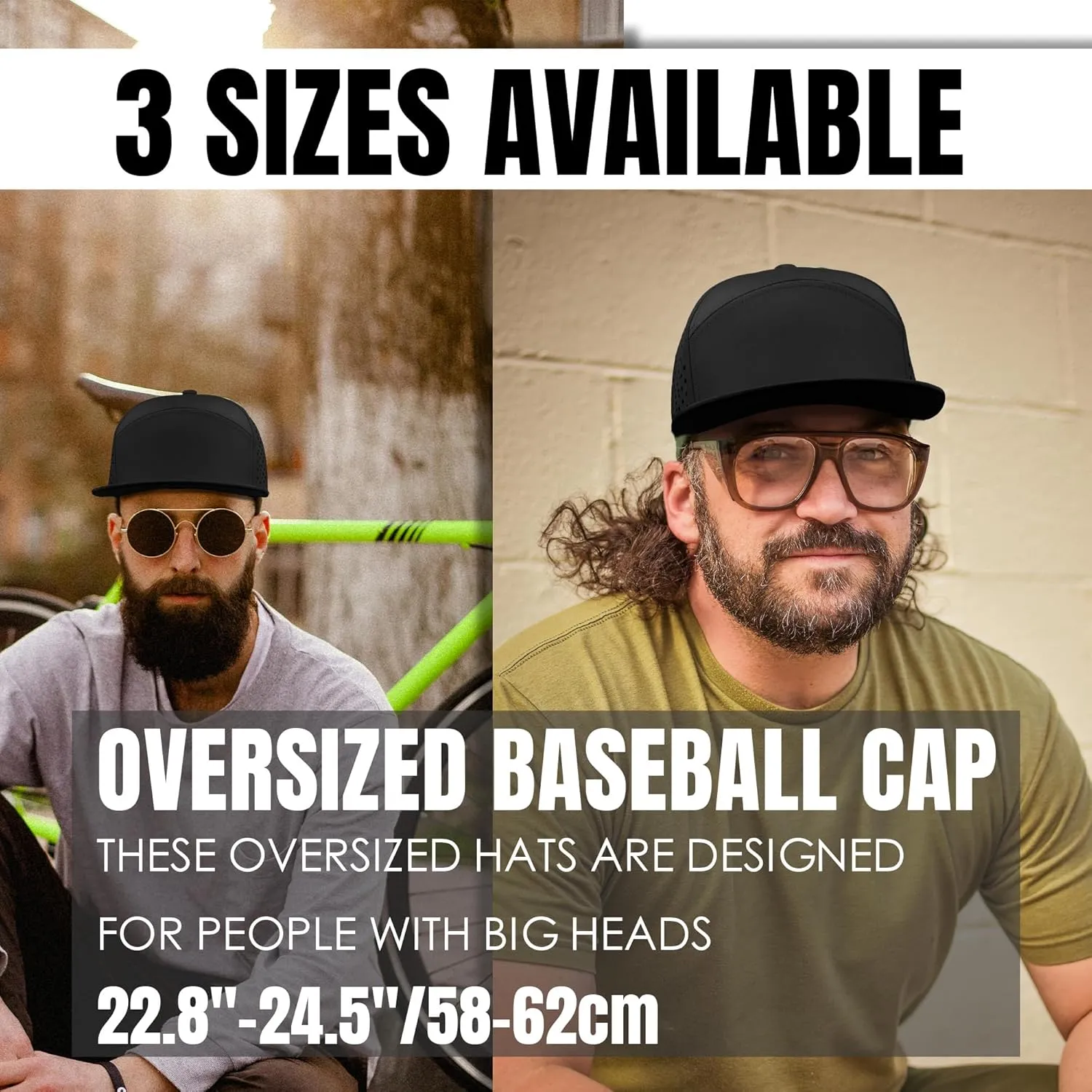 Performance Snapback Hats for Men Women,Flat Bill Cap,Golf,Running,Workout