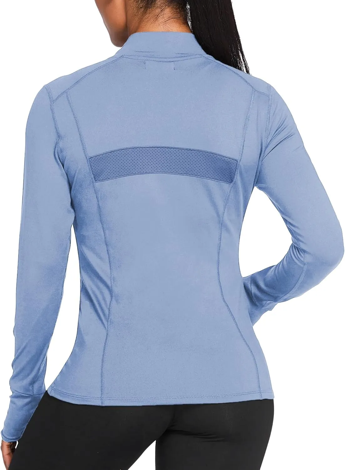 PINSPARK Women's Track Jacket Breathable Running Jacket Zip Up Sportswear Slim Fit Workout Tops