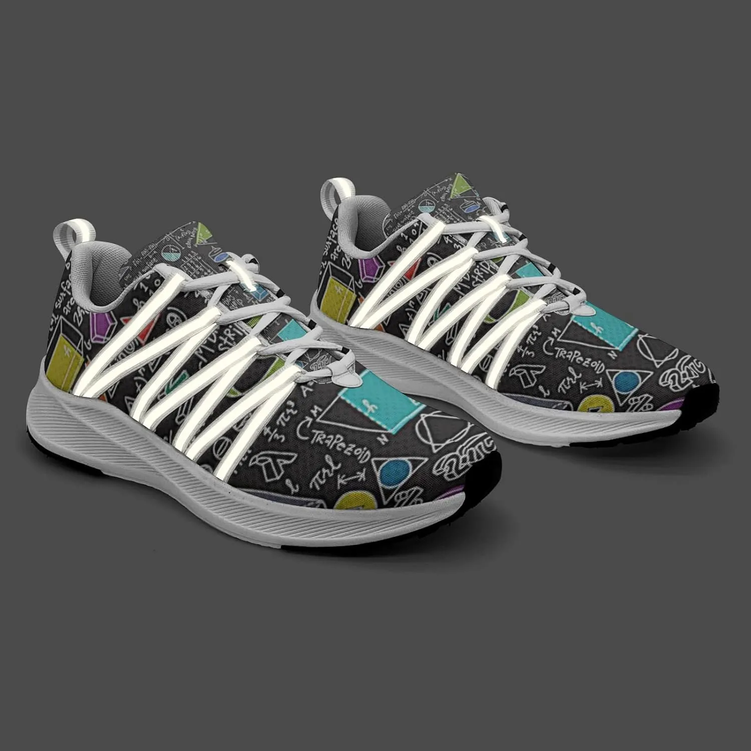 Pitovozu Black Math Calculus Equations Sneaker Women Athletic Shoes Personalited Running Shoes Comfortable Sports Sneaker