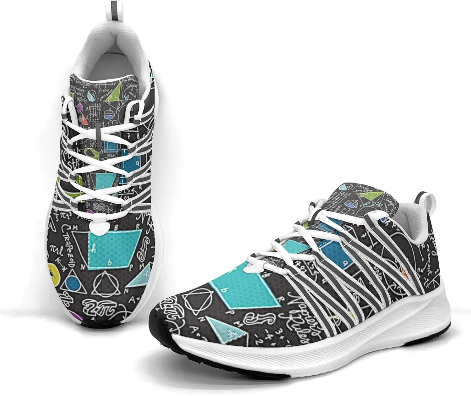 Pitovozu Black Math Calculus Equations Sneaker Women Athletic Shoes Personalited Running Shoes Comfortable Sports Sneaker