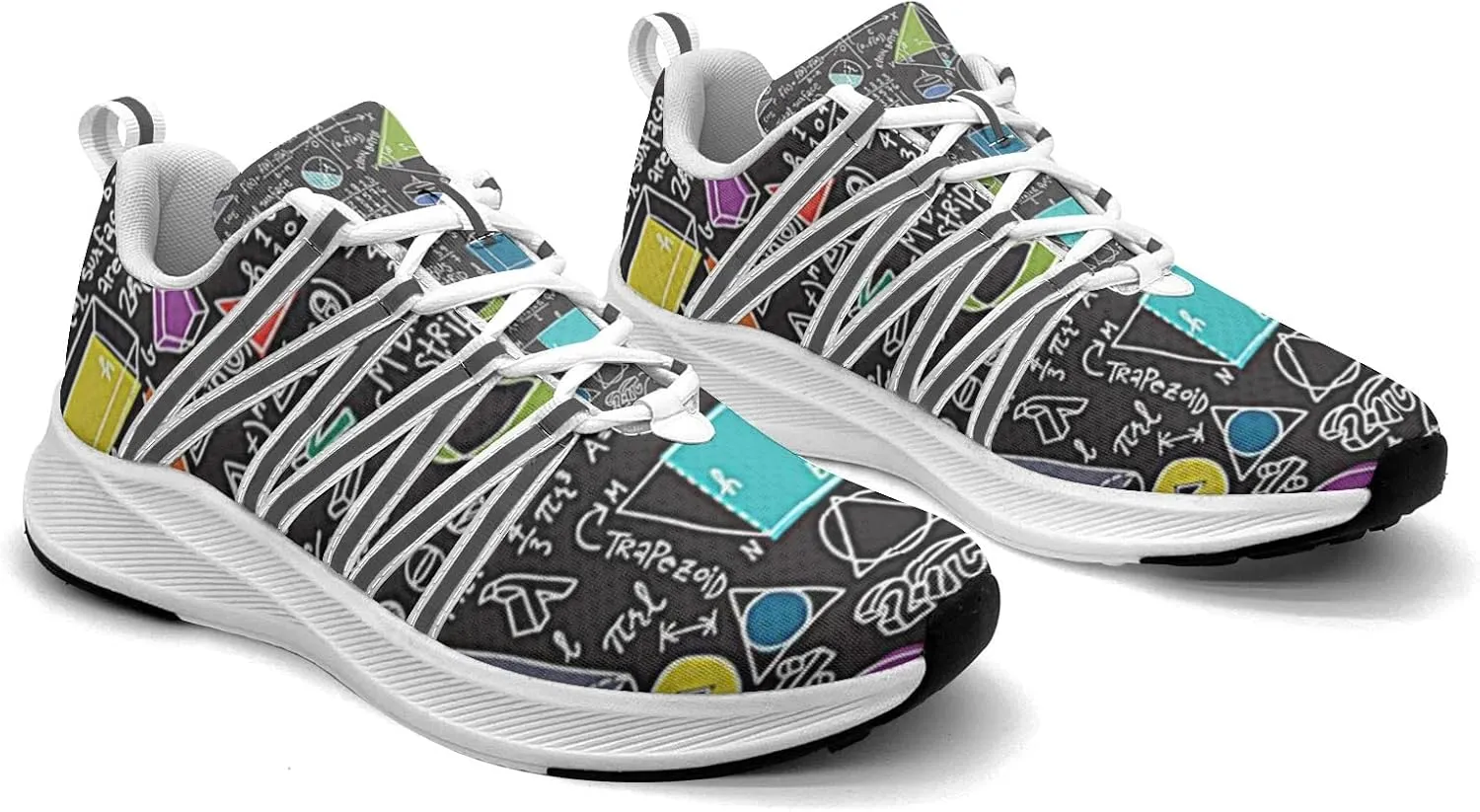 Pitovozu Black Math Calculus Equations Sneaker Women Athletic Shoes Personalited Running Shoes Comfortable Sports Sneaker