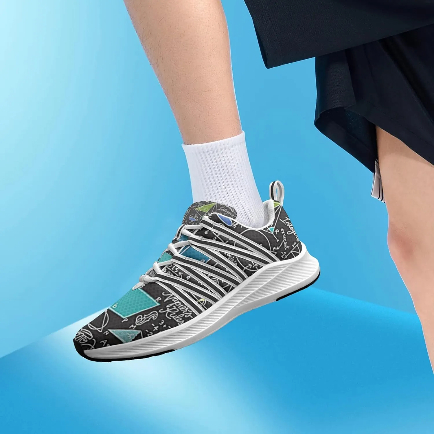 Pitovozu Black Math Calculus Equations Sneaker Women Athletic Shoes Personalited Running Shoes Comfortable Sports Sneaker