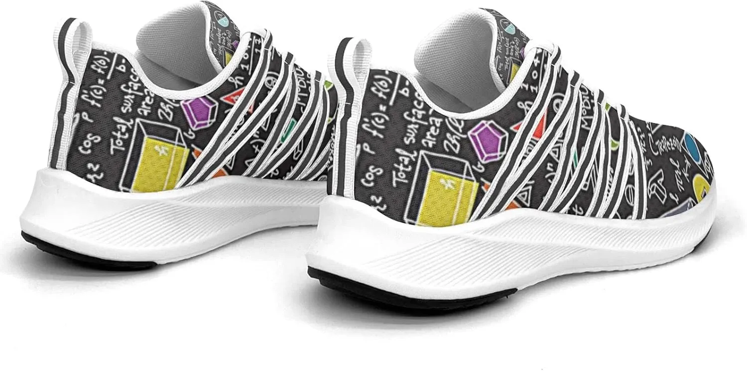 Pitovozu Black Math Calculus Equations Sneaker Women Athletic Shoes Personalited Running Shoes Comfortable Sports Sneaker