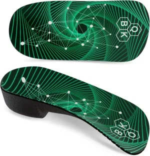 Plantar Fasciitis Orthotic Shoe Insoles, QBK High Arch Support Inserts for Dispersal Heel Pressure and Pain Relief，L