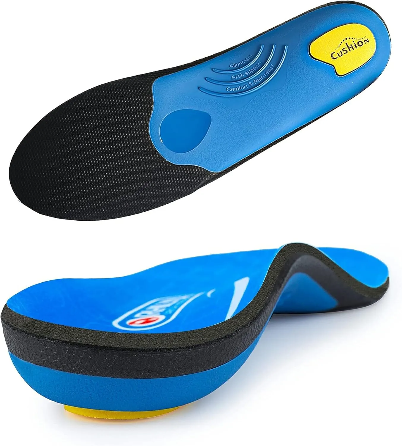 Plantar Fasciitis Pain Relief Men Orthotics in Shoes Insole Arch Support Work Boot Inserts Flat Feet Women Heel Spur Pad Orthopedic Sole for Pronation Absorb Shock Athletic Cushion