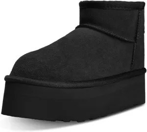 Platform Mini Boots for Women Suede Upper Winter Boots Warm Fur Fleece Lined Anti-Slip Sole Short Ankle Snow Boots for Indoor & Outdoor