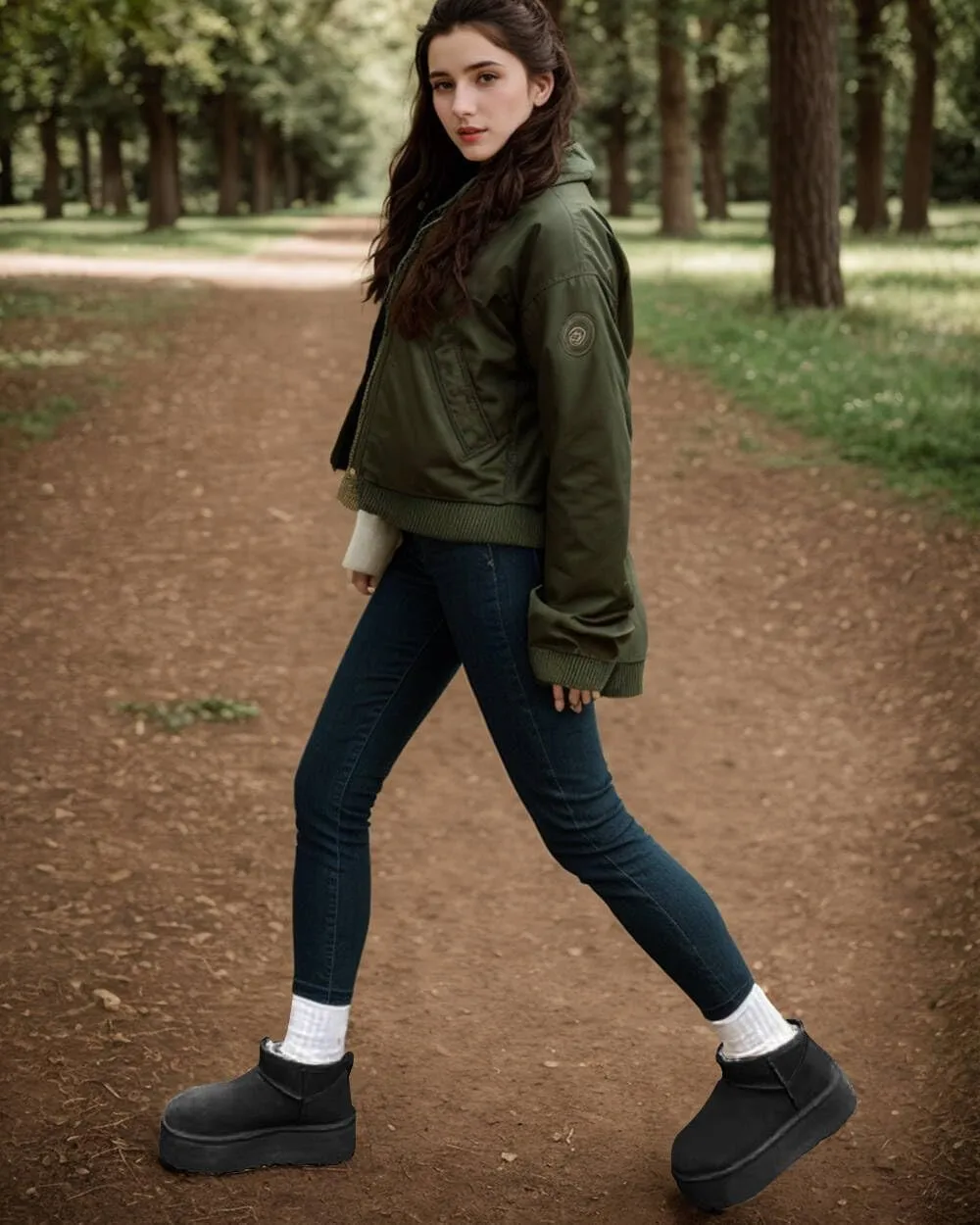Platform Mini Boots for Women Suede Upper Winter Boots Warm Fur Fleece Lined Anti-Slip Sole Short Ankle Snow Boots for Indoor & Outdoor