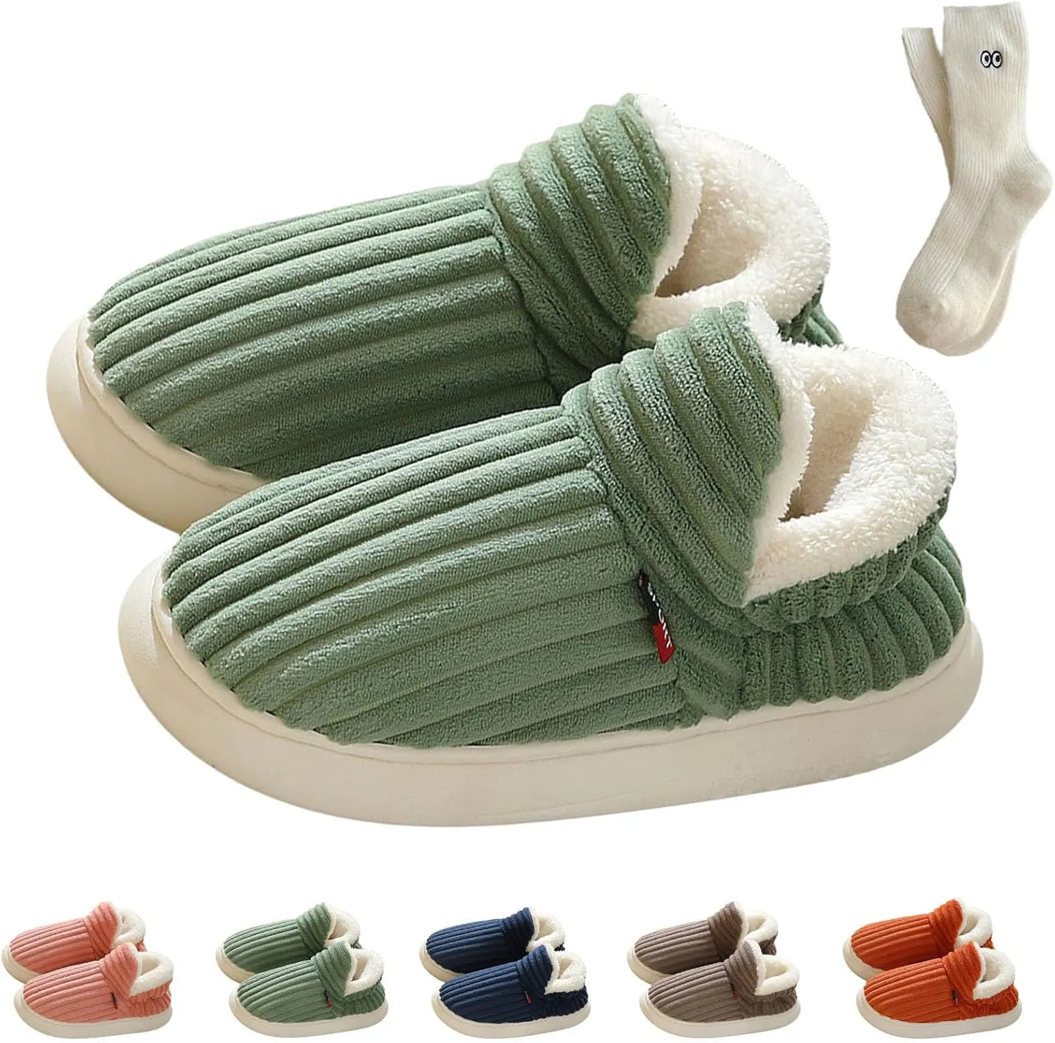 Pluffi Slipper Booties, Unisex Winter Cozy Slippers Casual Home Shoes, Shoes Non-Slip Cozy ushion Warm Slippers